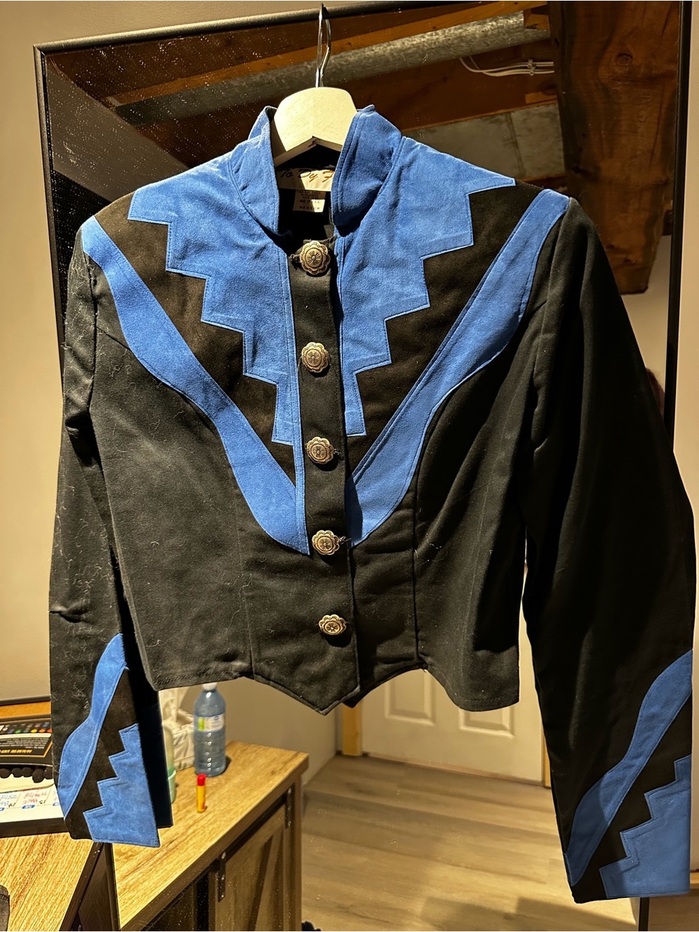 Blue and Black Women's Western Show Jacket